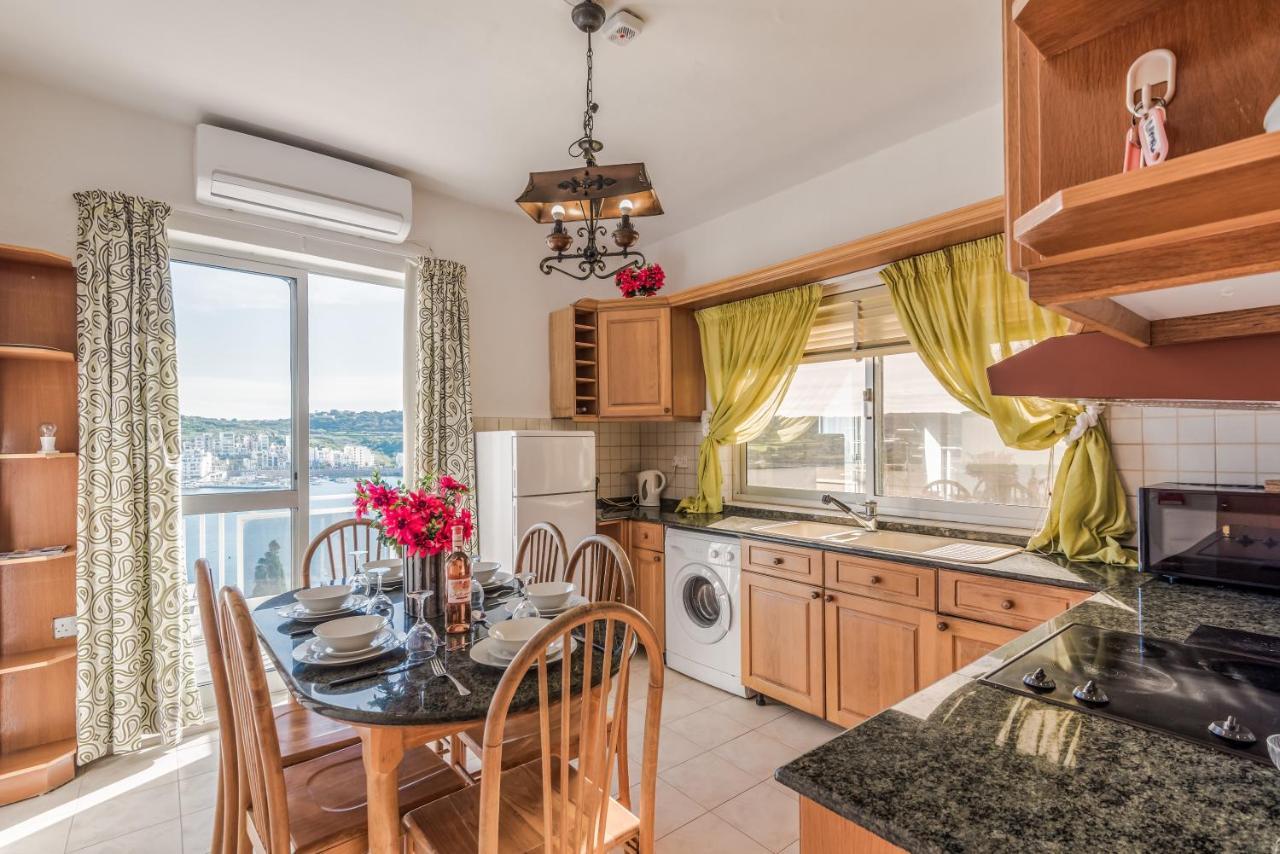 Bayview 2 Bedroom Seaview Apartment With Large Terrace With Panoramic Views - By Getawaysmalta Сент-Полс-Бей Экстерьер фото