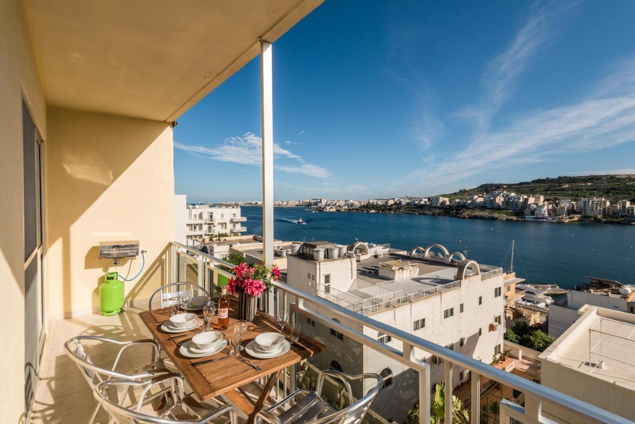 Bayview 2 Bedroom Seaview Apartment With Large Terrace With Panoramic Views - By Getawaysmalta Сент-Полс-Бей Экстерьер фото